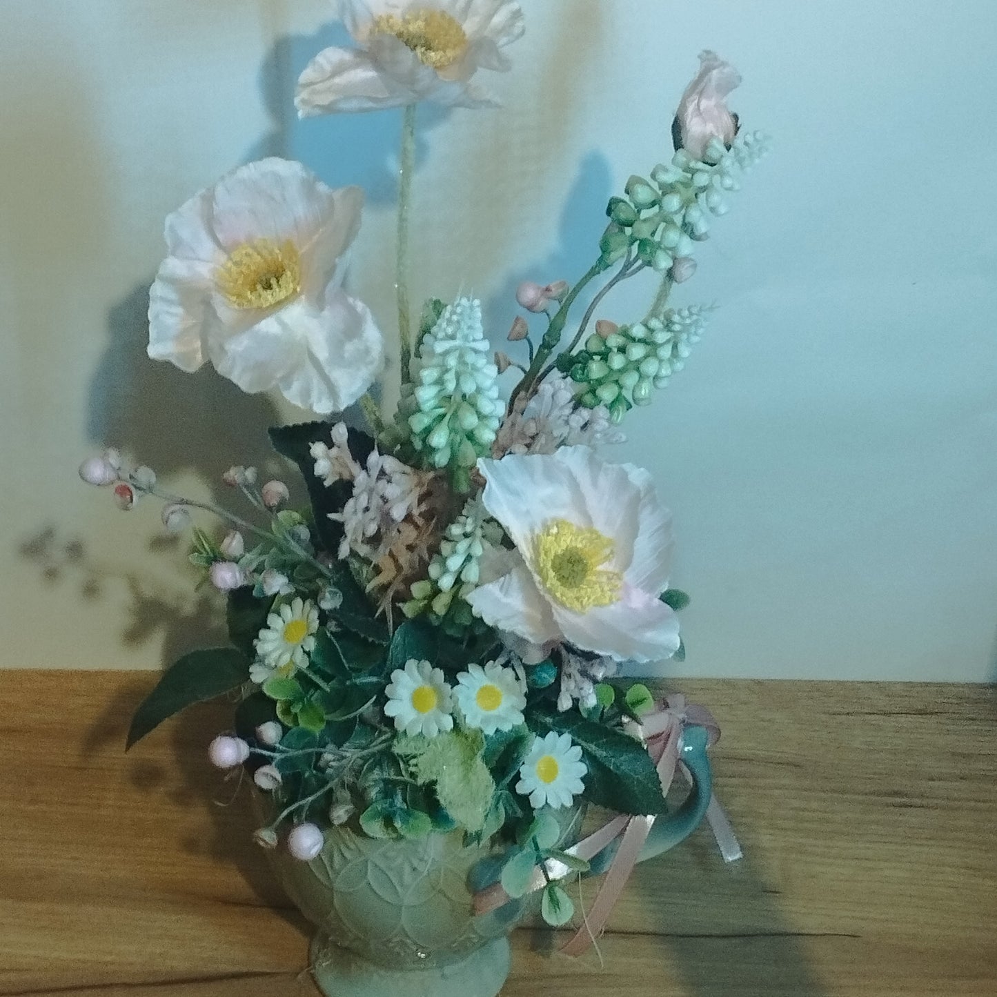 Mák virág ,gyöngyikével, kamillával