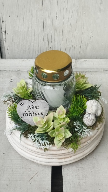 Pozsgások mécsessel