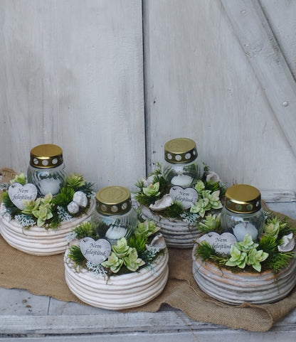 Pozsgások mécsessel