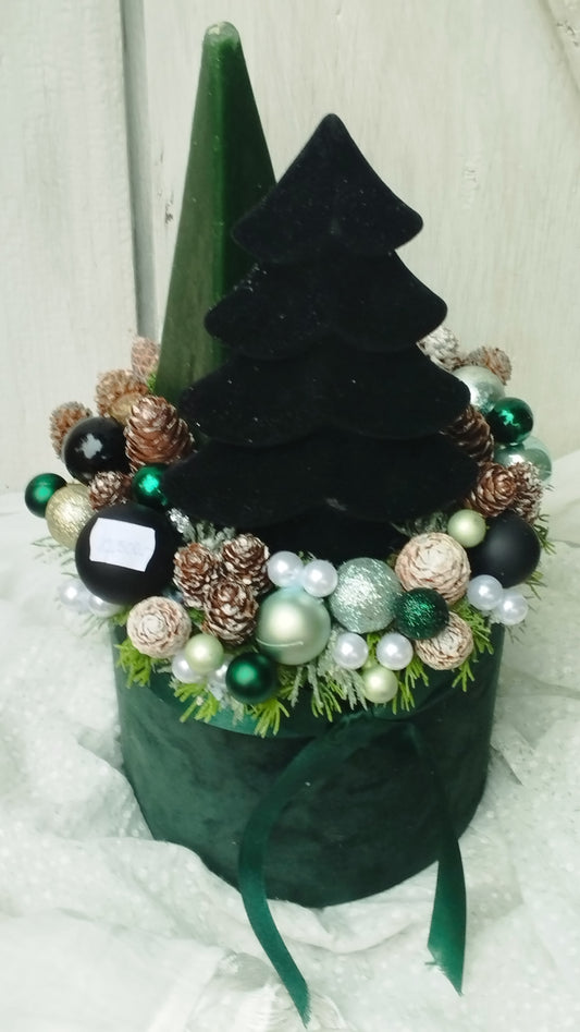 Elegáns bársony zöld box