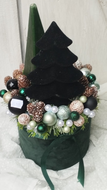 Elegáns bársony zöld box