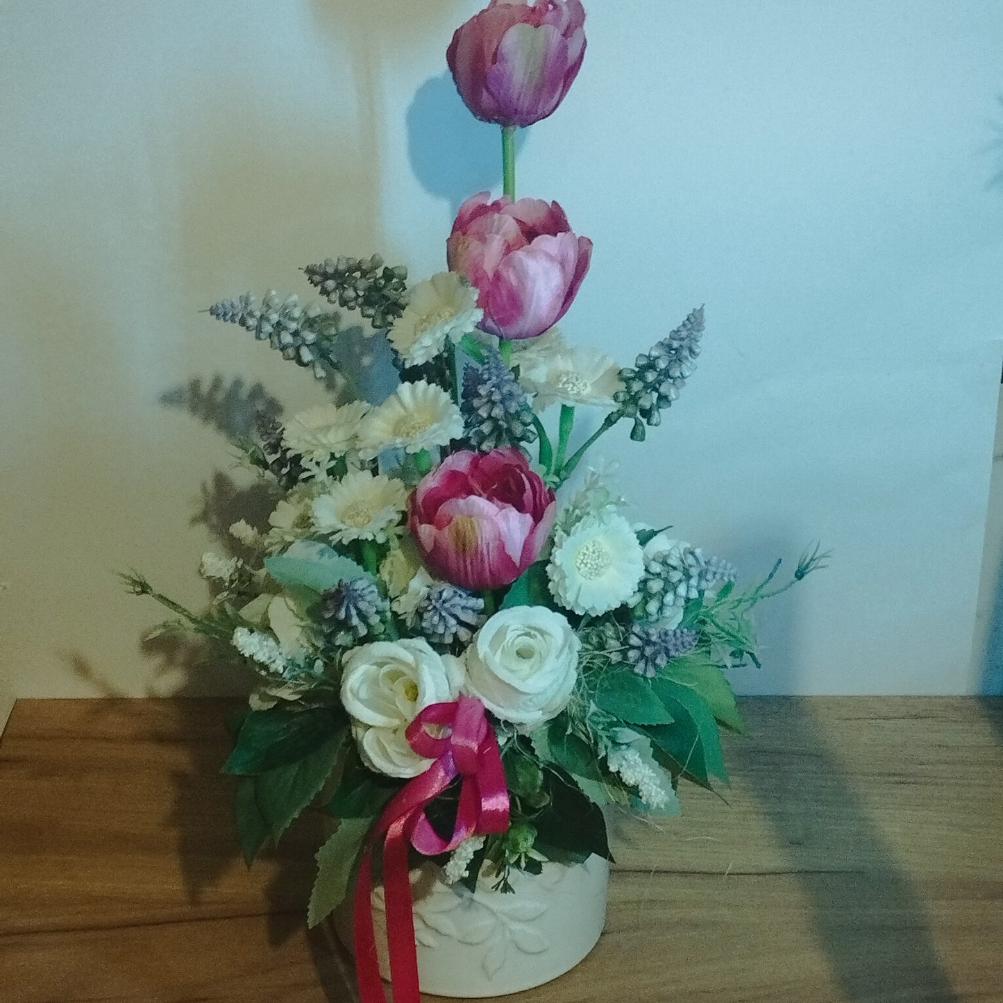 Tulipános ,gyöngyikés dísz