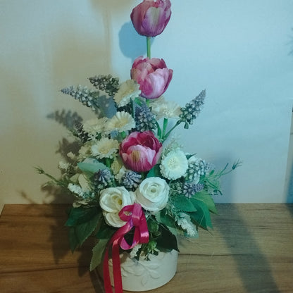 Tulipános ,gyöngyikés dísz