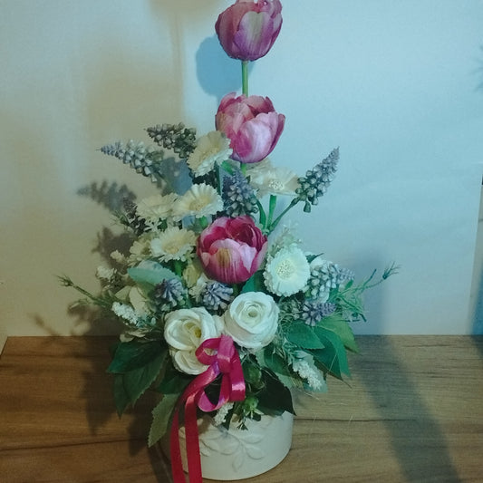 Tulipános ,gyöngyikés dísz