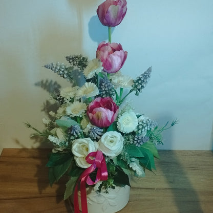 Tulipános ,gyöngyikés dísz