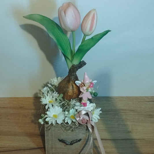 Tulipános tavasz tündéres dísz